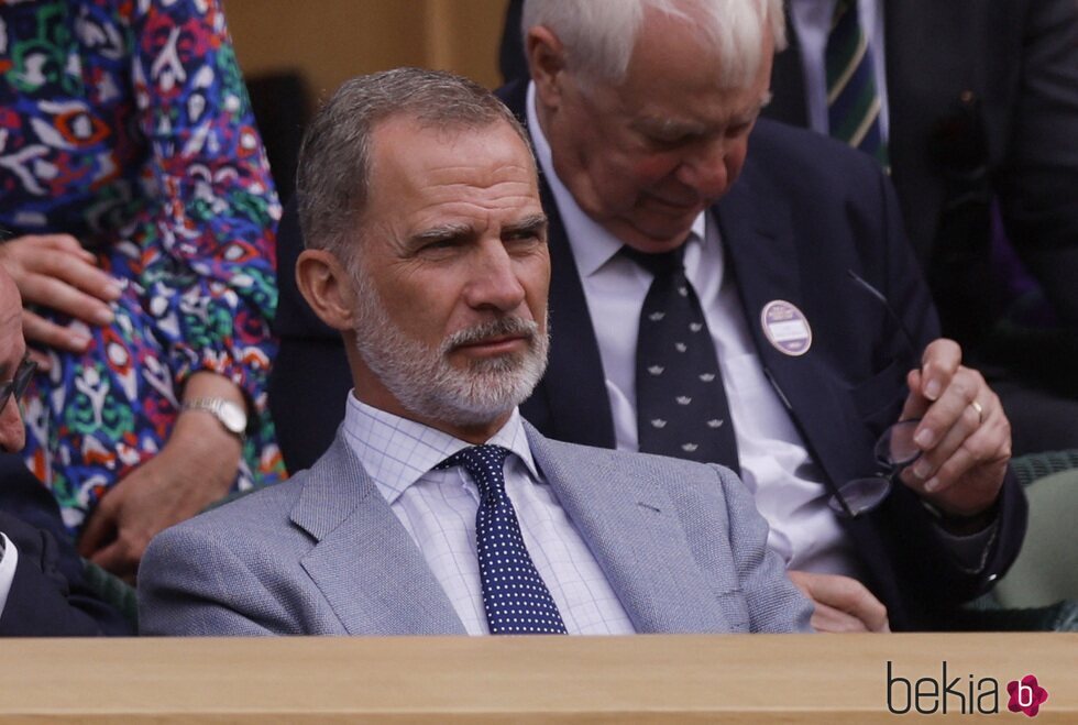 El Rey Felipe VI en la final de Wimbledon 2023 que ganó Carlos Alcaraz