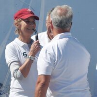 La Infanta Elena tras participar en la regata XXIV Trofeo Hotel Carlos I Silgar de Sanxenxo