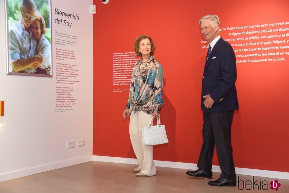 Felipe de Bélgica y la Reina Sofía en el acto por el 30 aniversario de la muerte de Balduino de Bélgica en Motril