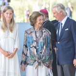 Eléonore de Bélgica, la Reina Sofía y Felipe de Bélgica en el acto por el 30 aniversario de la muerte de Balduino de Bélgica en Motril