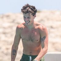 Shawn Mendes, muy sonriente con el torso desnudo en Ibiza