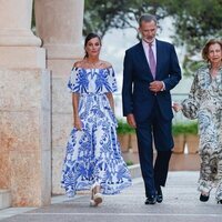 Los Reyes Felipe y Letizia y la Reina Sofía en la recepción a las autoridades y la sociedad balear en Marivent