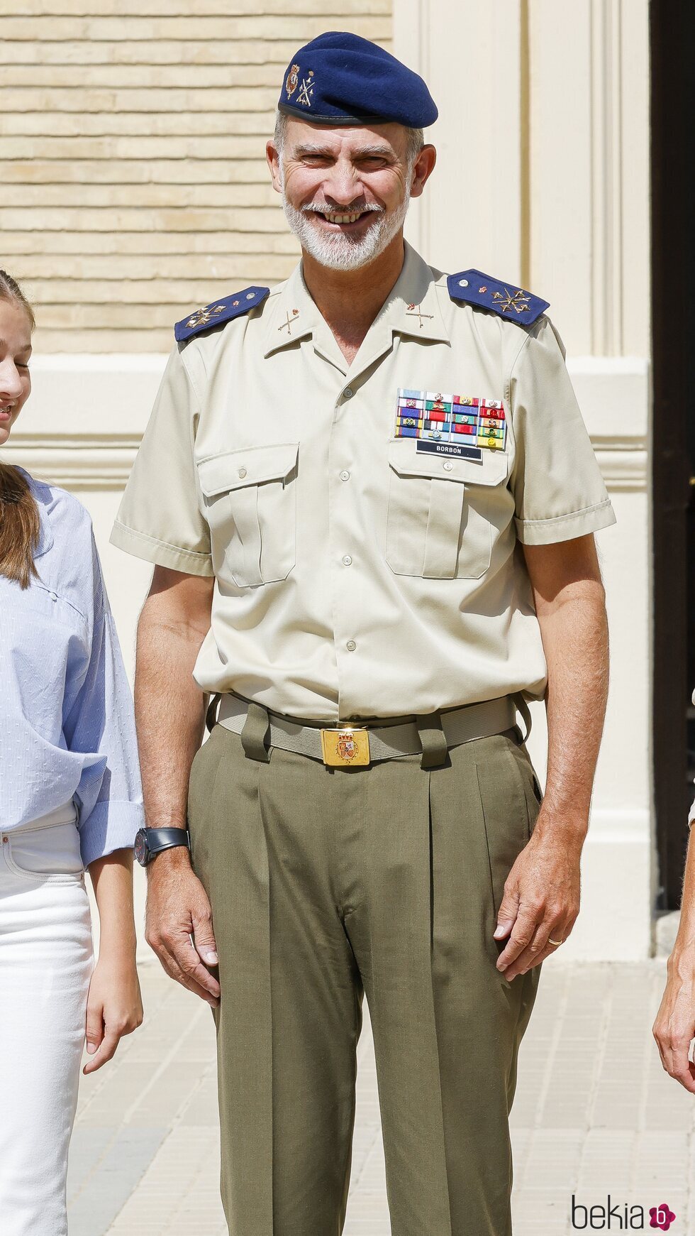 El Rey Felipe VI con uniforme militar en el ingreso de la Princesa Leonor en la Academia Militar de Zaragoza