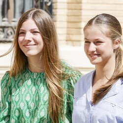 La Princesa Leonor y la Infanta Sofía en el ingreso de la Princesa Leonor en la Academia Militar de Zaragoza