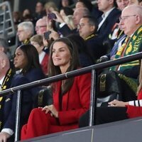 La Reina y la Infanta Sofía en el palco del Accor Stadium en la final del Mundial de Fútbol Femenino