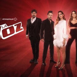 Póster de la quinta edición de 'La Voz' en Antena 3 con Antonio Orozco, Luis Fonsi, Eva González, Malú y Pablo López