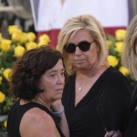 Carmen Borrego y Terelu Campos en el funeral de María Teresa Campos en Málaga