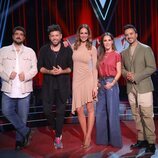 Los coaches de 'La Voz' y Eva González en la presentación de la quinta edición