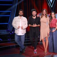 Los coaches de 'La Voz' y Eva González en la presentación de la quinta edición