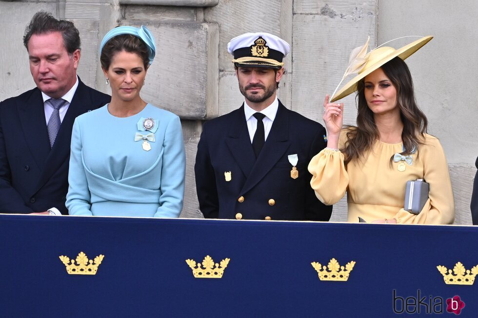 Magdalena de Suecia y Chris O'Neill y Carlos Felipe y Sofia de Suecia en el Jubileo de Carlos Gustavo de Suecia