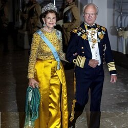 Carlos Gustavo y Silvia de Suecia en la cena por el Jubileo de Carlos Gustavo de Suecia