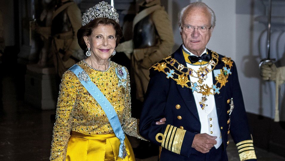 Carlos Gustavo y Silvia de Suecia en la cena por el Jubileo de Carlos Gustavo de Suecia