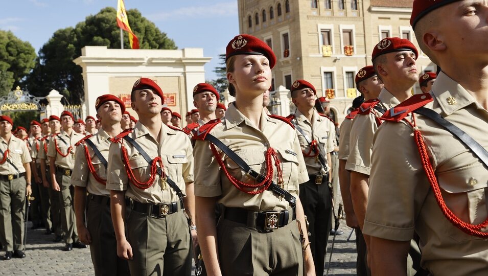 La Princesa Leonor, en formación durante la Ceremonia de Entrega de Sables