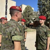 La Princesa Leonor al haber recibido la boina grancé en la Academia General Militar de Zaragoza