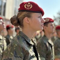 La Princesa Leonor con la boina grancé en la Academia General Militar de Zaragoza