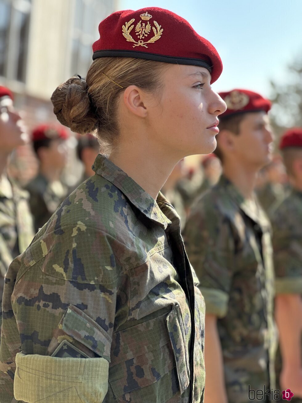 La Princesa Leonor con la boina grancé en la Academia General Militar de Zaragoza