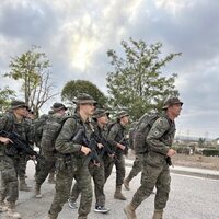 La Princesa Leonor en sus maniobras militares con sus compañeros de la Academia General Militar