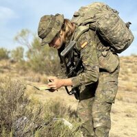 La Princesa Leonor con uniforme militar en sus maniobras militares en la Academia General Militar