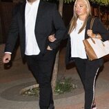 Belén Esteban y su marido Miguel Marcos en el funeral de María Teresa Campos