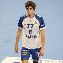 Pablo Urdangarin en el partido de balonmano entre el Granollers y el Barça