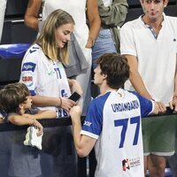 Pablo Urdangarin y Johanna Zott en el partido de balonmano entre el Granollers y el Barça