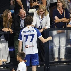 La Infanta Cristina y Pablo Urdangarin en el partido de balonmano entre el Granollers y el Barça