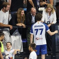 La Infanta Cristina y Pablo Urdangarin en el partido de balonmano entre el Granollers y el Barça