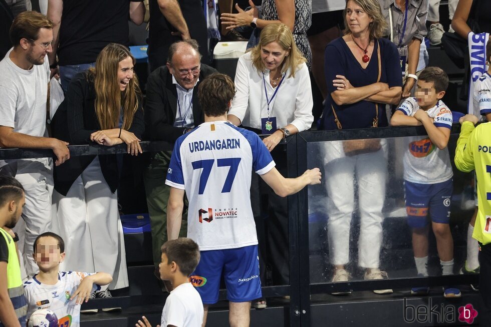 La Infanta Cristina y Pablo Urdangarin en el partido de balonmano entre el Granollers y el Barça