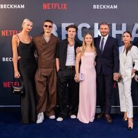 La familia Beckham en la premiere de la docuserie 'Beckham'