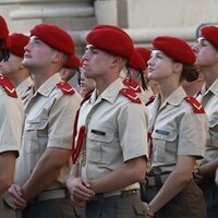 La Princesa Leonor con sus compañeros de la Academia General Militar en su presentación a la Virgen del Pilar en Zaragoza