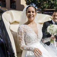 Carolina Monje y Álex Lopera tras casarse