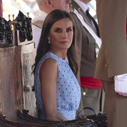 La Reina Letizia durante la Jura de Bandera de la Princesa Leonor en la Academia de Zaragoza