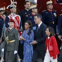 La Princesa Leonor, la Reina Letizia, Pedro Sánchez y Margarita Robles en el día de la Hispanidad 2023