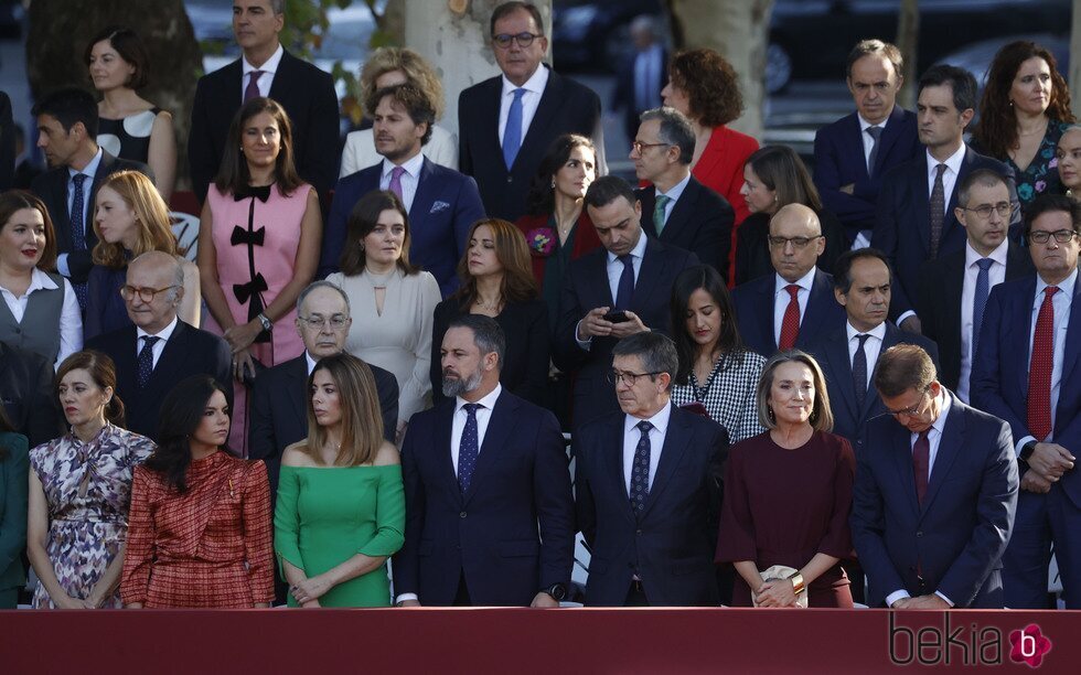 Patxi Lopez , Santiago Abascal, Cuca Gamarra y Feijoo en el Día de la Hispanidad 2023