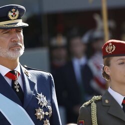 El Rey Felipe VI y la Princesa Leonor durante el homenaje a los caídos en el Día de la Hispanidad 2023