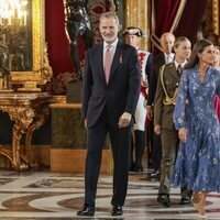 Los Reyes Felipe Vi y Letizia y la Princesa Leonor llegando a la recepción en el Palacio Real por el Día de la Hispanidad 2023