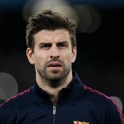 Gerard Piqué durante uno de los partidos de la Champions League en Napoles