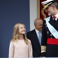 El Rey Felipe VI y la Princesa Leonor se sonríen en el Día de la Hispanidad 2019 en una foto inédita por el 18 cumpleaños de la Princesa Leonor