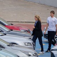 La Infanta Cristina y Miguel Urdangarin en un partido de balonmano de Pablo Urdangarin en Granollers