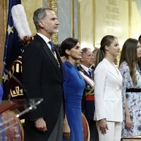 Los Reyes Felipe y Letizia, la Princesa Leonor, la Infanta Sofía y Pedro Sánchez en la Jura de la Constitución