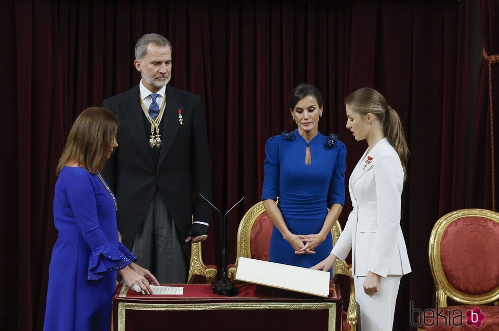 La Princesa Leonor en el momento en el que ha Jurado la Constitución