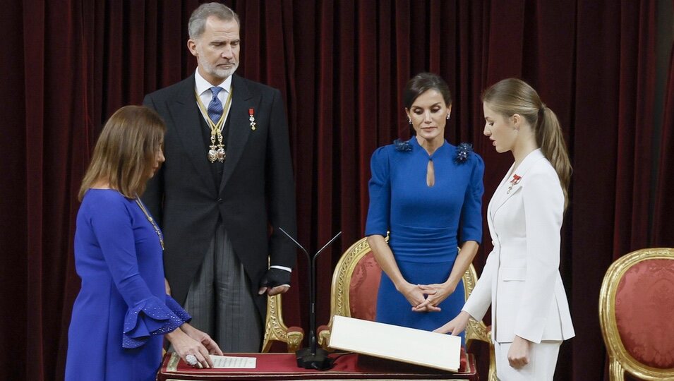 La Princesa Leonor en el momento en el que ha Jurado la Constitución