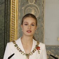 La Princesa Leonor durante su discurso el día de la Jura de la Constitución