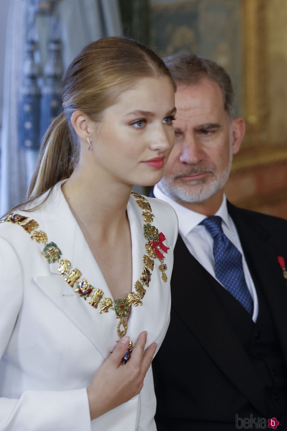 La Princesa Leonor con el Collar de la Orden de Carlos III