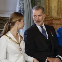 El Rey Felipe y la Princesa Leonor en la entrega del Collar de la Orden de Carlos III