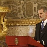 El Rey Felipe durante su discurso tras la Jura de la Constitución de la Princesa Leonor