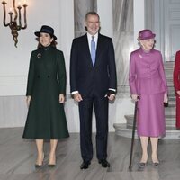 Los Reyes Felipe y Letizia, Margarita de Dinamarca y Federico y Mary de Dinamarca en Amalienborg