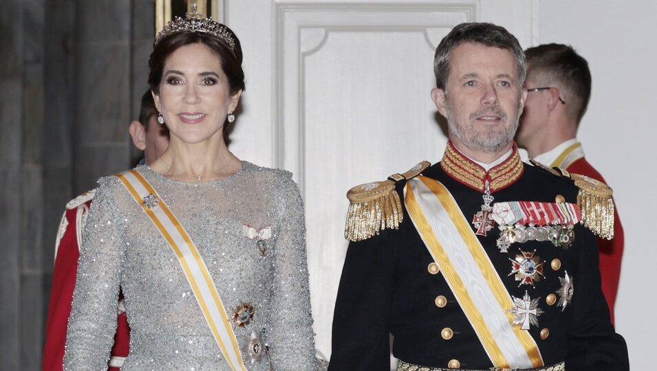 Federico y Mary de Dinamarca en la cena de gala por la Visita de Estado de los Reyes Felipe y Letizia a Dinamarca