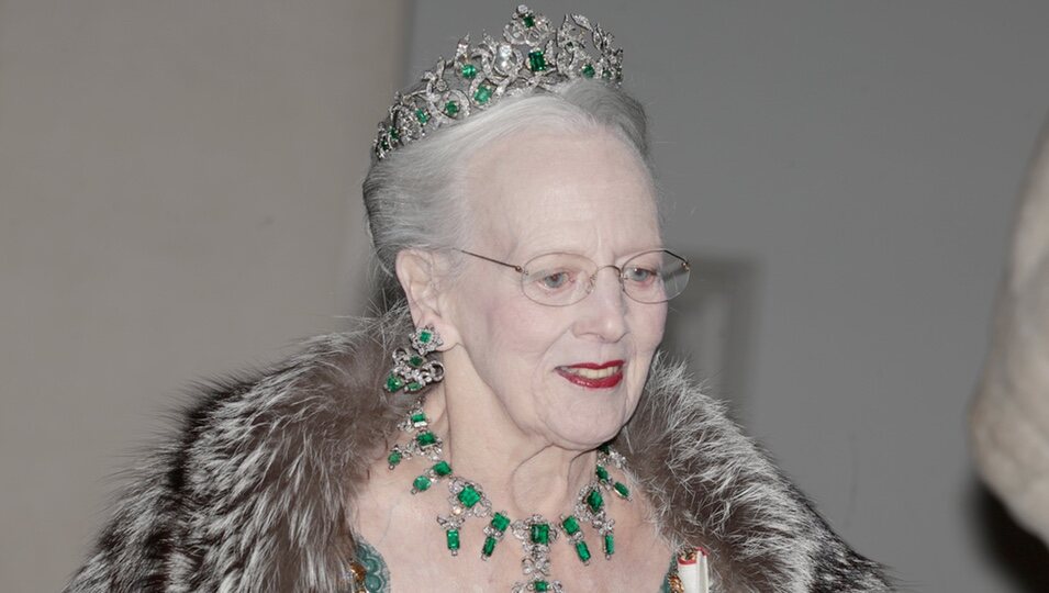 Margarita de Dinamarca con la Tiara de Esmeraldas en la cena de gala por la Visita de Estado de los Reyes Felipe y Letizia a Dinamarca