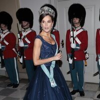 La Reina Letizia con un vestido azul de Felipe Varela en la cena de gala por su Visita de Estado a Dinamarca